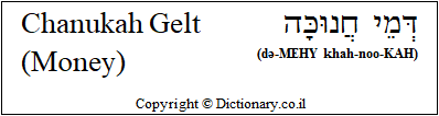'Chanukah Gelt (Money)' in Hebrew 'Chanukah Gelt (Money)' in Hebrew
